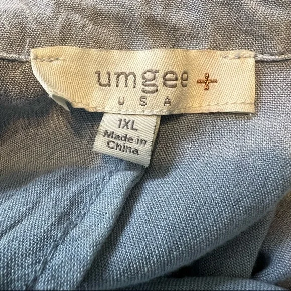 Umgee Blue Chambray Shirt Top Size 1XL - Picture 9 of 9